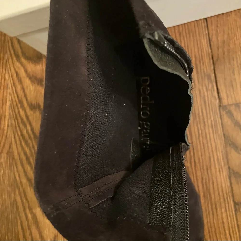 Pedro Garcia women’s black stretch suede Urika Wedge Booties w/zipper size US6.5 - Picture 6 of 10